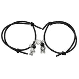 2Pcs Magnetic Couple Bracelets with Spaceman Pendant Charm Gift