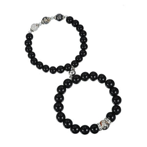 2Pcs Magnetic Couple Bracelets Natural Stone Beads Bracelet Set