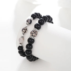 2Pcs Magnetic Couple Bracelets Natural Stone Beads Bracelet Set