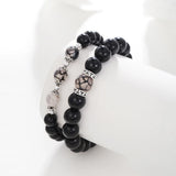 2Pcs Magnetic Couple Bracelets Natural Stone Beads Bracelet Set