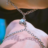2Pcs Magnetic Couple Necklace Break Heart Pendant