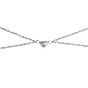 2Pcs Magnetic Couple Necklace Break Heart Pendant