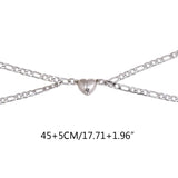 2Pcs Magnetic Couple Necklace Break Heart Pendant
