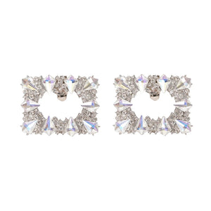 2Pcs Metal Shoe Square Clamp Women Crystal Shoe Clip Decoration
