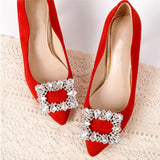 2Pcs Metal Shoe Square Clamp Women Crystal Shoe Clip Decoration