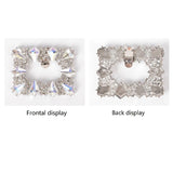 2Pcs Metal Shoe Square Clamp Women Crystal Shoe Clip Decoration