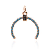 2Pcs Micro Pave CZ Turquoises Crescent Moon Charms For Necklace Jewelry Making