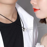 2Pcs Friendship Heart Pendant Couple Magnetic Distance Heart Necklace