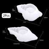 2Pcs Mirror Stereo Conch Silicone Mould DIY Crystal Ocean Wind Shell