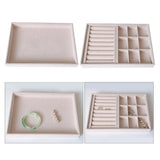 2Pcs Jewelry Display Storage Box Tray Organizer