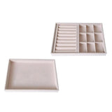 2Pcs Jewelry Display Storage Box Tray Organizer