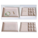 2Pcs Jewelry Display Storage Box Tray Organizer