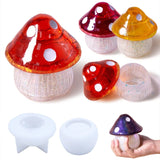 2Pcs Mushroom Box Mold for Resin Jewelry Storage Epoxy Casting w/ Lid DIY
