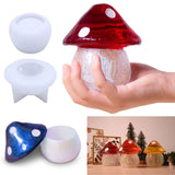2Pcs Mushroom Box Mold for Resin Jewelry Storage Epoxy Casting w/ Lid DIY