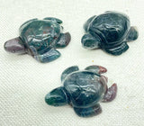 2Pcs Natural Gem Stone Quartz Crystal Lndian Agate Carved Sea Turtle Pendant