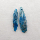 2Pcs Apatite Crystal Pendant Beads, Semiprecious Jewelry Necklace Accessories