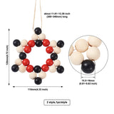 2Pcs Natural Wood Beads Star Shape Pendant Decorations