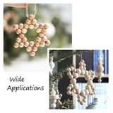 2Pcs Natural Wood Beads Star Shape Pendant Decorations
