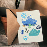 2Pcs Navy Metal Cutting Dies Warship for DIY Scrapbook Holiday Cards