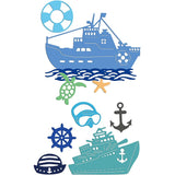 2Pcs Navy Metal Cutting Dies Warship for DIY Scrapbook Holiday Cards