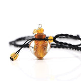 2Pcs Night Luminous Heart Essential Oil Bottle Necklace Air Fresher Gift