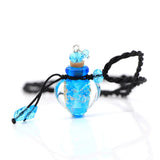 2Pcs Night Luminous Heart Essential Oil Bottle Necklace Air Fresher Gift