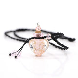2Pcs Night Luminous Heart Essential Oil Bottle Necklace Air Fresher Gift