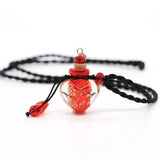 2Pcs Night Luminous Heart Essential Oil Bottle Necklace Air Fresher Gift