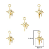 2Pcs Star Tulip Rose Alloy Charm Rhinestone Pendant DIY