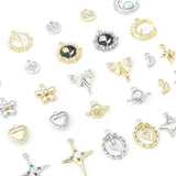 2Pcs Star Tulip Rose Alloy Charm Rhinestone Pendant DIY