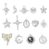 2Pcs Star Tulip Rose Alloy Charm Rhinestone Pendant DIY