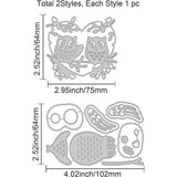 2Pcs Owl Metal Cutting Dies for Scrapbooking and Crafts