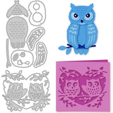 2Pcs Owl Metal Cutting Dies for Scrapbooking and Crafts