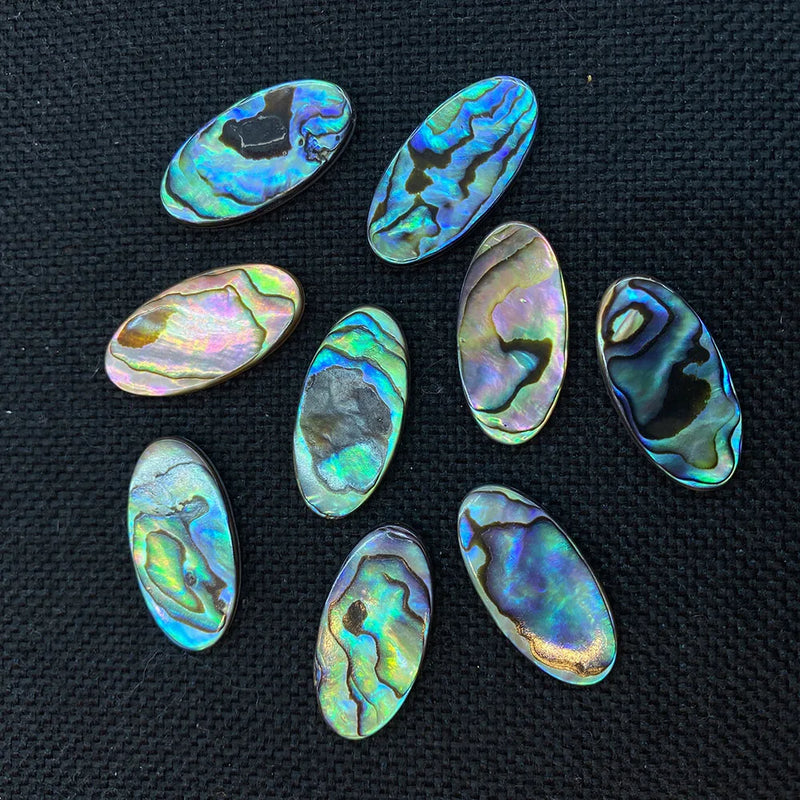 2Pcs Abalone Shell Cabochons Round Beads 15x30mm