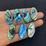 2Pcs Abalone Shell Cabochons Round Beads 15x30mm