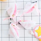 2Pcs Pair Fluffy Plush CAT Ears Hair Clips for Night Party
