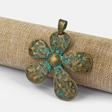2Pcs Patina Sunflower Charms Pendant for DIY Necklace