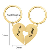 Personalized Couples Keychain Valentine Anniversary Boyfriend Girlfriend Heart