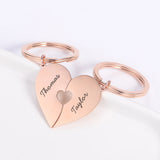 Personalized Couples Keychain Valentine Anniversary Boyfriend Girlfriend Heart