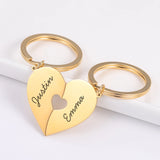 Personalized Couples Keychain Valentine Anniversary Boyfriend Girlfriend Heart