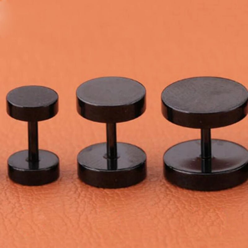 2Pcs Punk Unisex Stud Earring Barbell Piercing Earring For Men Women Gothic