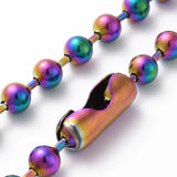 2Pcs Rainbow Ball Chain Necklace Clasp DIY Pendant Jewelry Findings