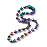 2Pcs Rainbow Ball Chain Necklace Clasp DIY Pendant Jewelry Findings