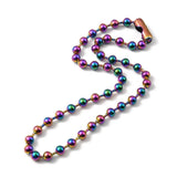 2Pcs Rainbow Ball Chain Necklace Clasp DIY Pendant Jewelry Findings