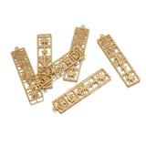 2Pcs Raw Brass Egyptian Symbol Charms Pyramid Sun Ankh Pendant