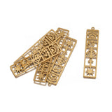 2Pcs Raw Brass Egyptian Symbol Charms Pyramid Sun Ankh Pendant