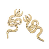 2Pcs Brass Goth Serpent Star Moon Charm Jewelry Making Diy Necklace
