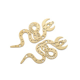 2Pcs Brass Goth Serpent Star Moon Charm Jewelry Making Diy Necklace