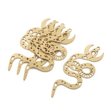 2Pcs Brass Goth Serpent Star Moon Charm Jewelry Making Diy Necklace