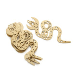 2Pcs Brass Goth Serpent Star Moon Charm Jewelry Making Diy Necklace